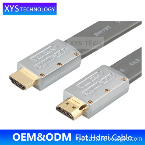 Gold Plated Plug 1.4 Version 1080P flat hdmi cable/